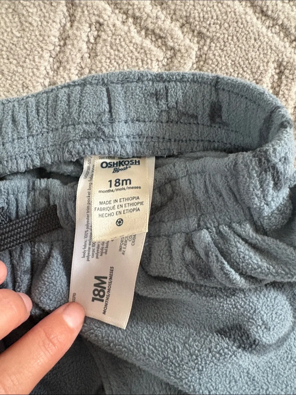 Kids Blue Penguin Fleece Set